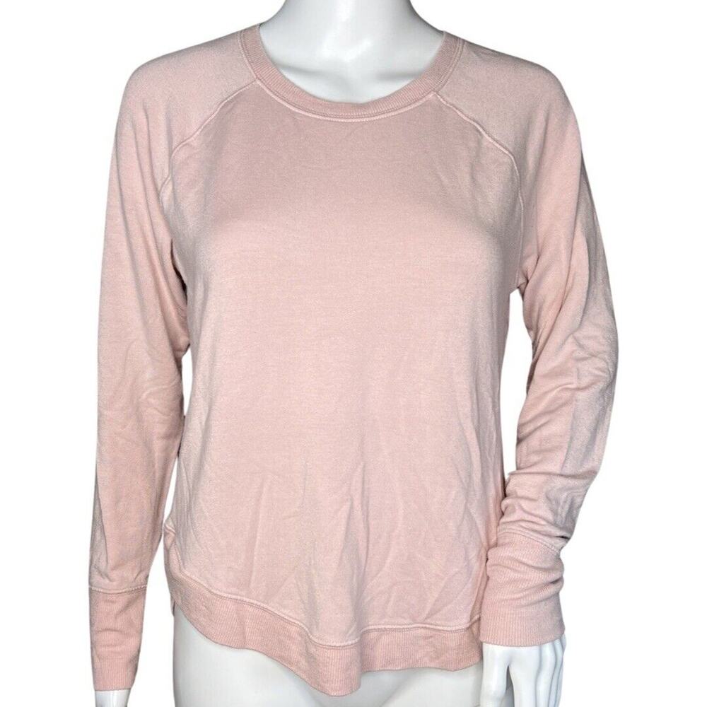 Athleta Light Pink Long Sleeve Crewneck Sweatshirt